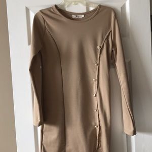 Tan fitted dress